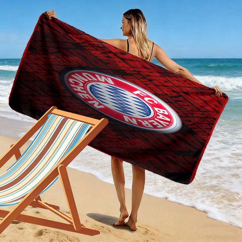 Vibrant FC Bayern Munchen Emblem beach towel beach soft Outdoor pool towel seaside Absorbent bath towel Travel and vacation towels Fashion