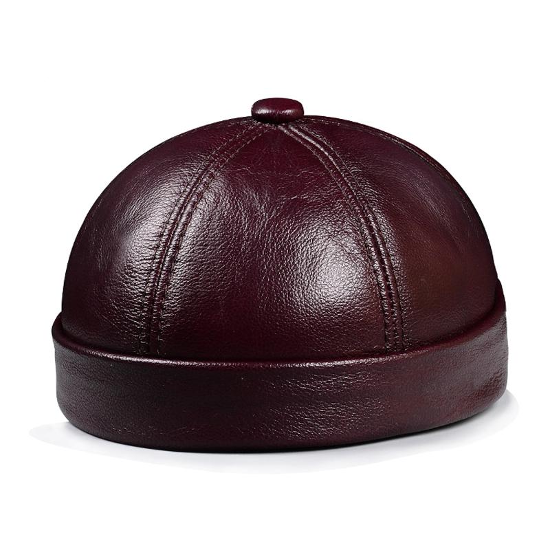 Весенне-зимние женские тонкие шапки из натуральной кожи в стиле ретро арбуза, мужские повседневные шапки, женские черные/красные шапки Boonie, капот Mujer