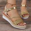 Модные женские сандалии на танкетке, трендовые, удобные, нескользящие пляжные сандалии, женские летние сандалии больших размеров, повседневная обувь на платформе для ходьбы для женщин