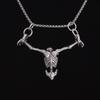 Gothic Men Necklace Zinc Zinc Alloy Clavicle Chain Simple Skull Head Pendent  Halloween