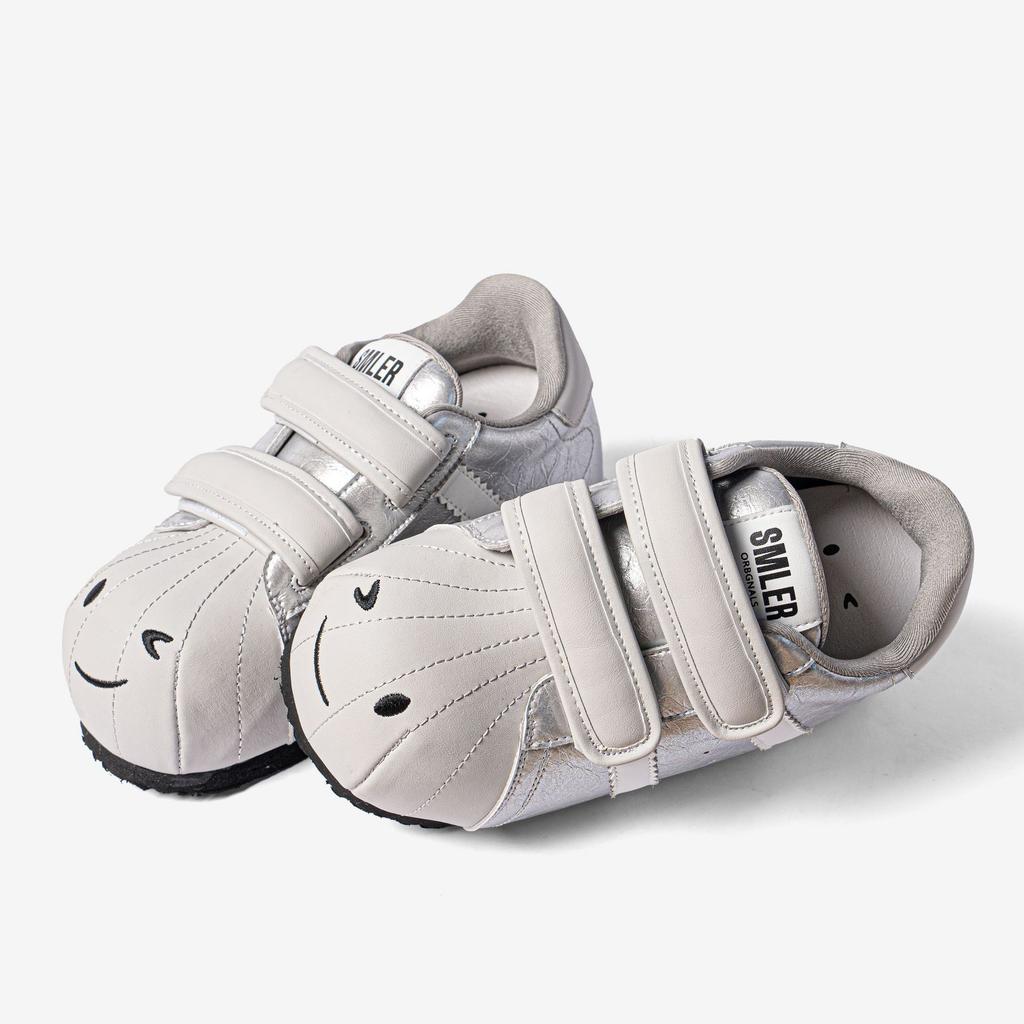 SMILEY смайлик ракушка голова белые туфли на толстой подошве женские увеличивающие гусеничные уродливые милые для работы повседневные туфли-хлебцы