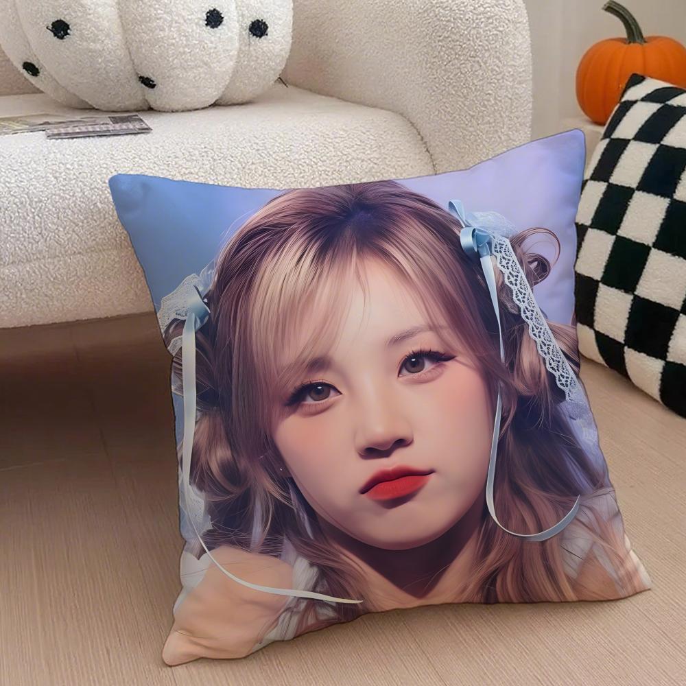 Quirky Korean Beautiful Singer SSong Yuqi Cushion Cover Throw Pillow Cover Hidden Button Durable Polyester Chair Cushion