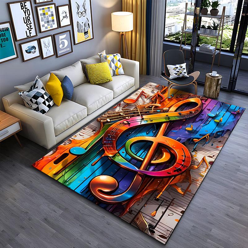 Colorful Musical Notes Design suitable as a non-slip mat for the living room or bedroom sofa