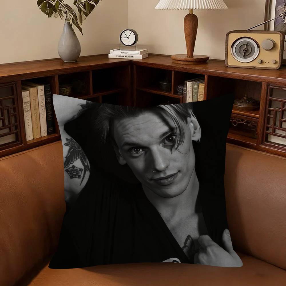 Actor J-Jamie Campbell Bower Pins Cushion Cover Car Throw Pillow Case For Sofa Car Christmas Gift