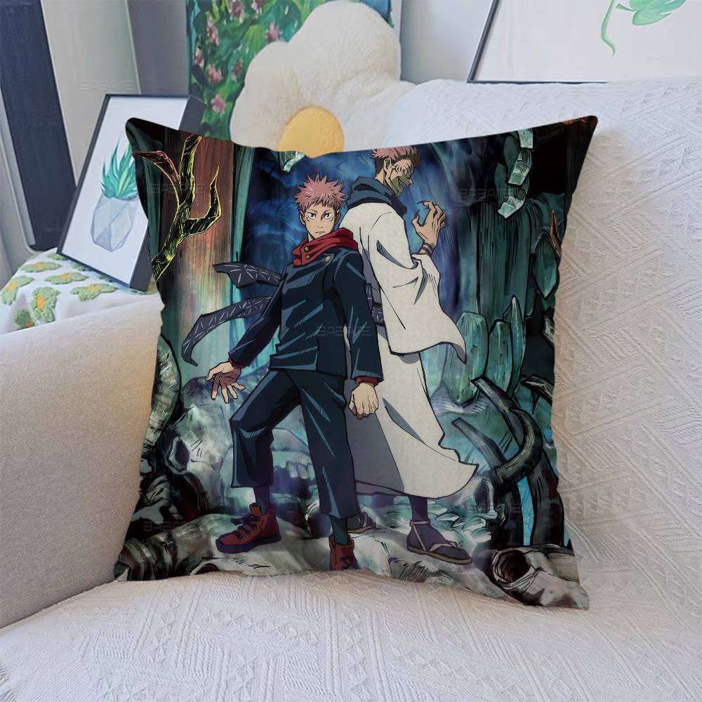 Japanese Manga J-Jujutsu K-Kaisen Pillow Covers Cartoon Sofa Decorative Home Double-Sided Printing Plush Cute Cushion Cover
