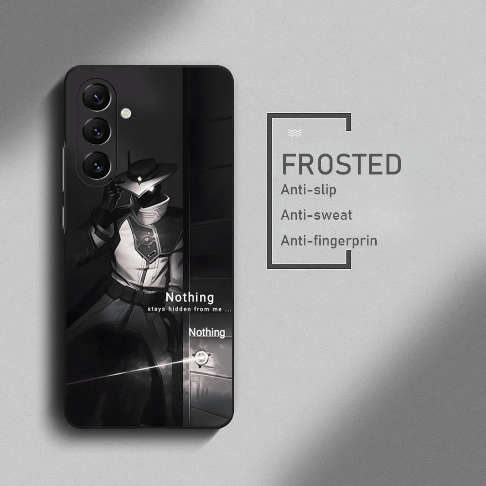 Valorant Game Cypher Cool Phone Case For Samsung Galaxy S25 S24 S23 S22 S21 S20 Plus Ultra Note20 Soft Black