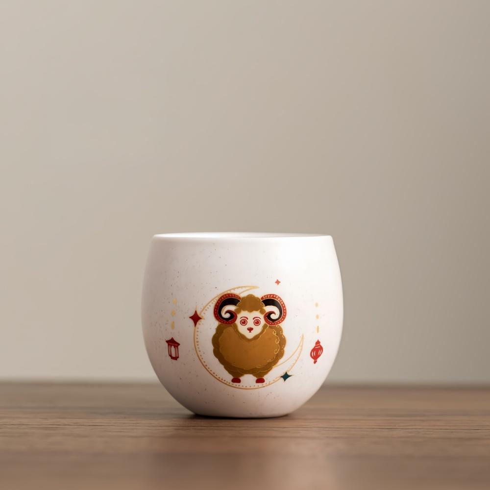 120ML Ceramic Coffee Cup Tea Cup Creative sheep Happy Eid al-Adha Tasting cup high quality Home Office Kitchen Water Cup Gifts