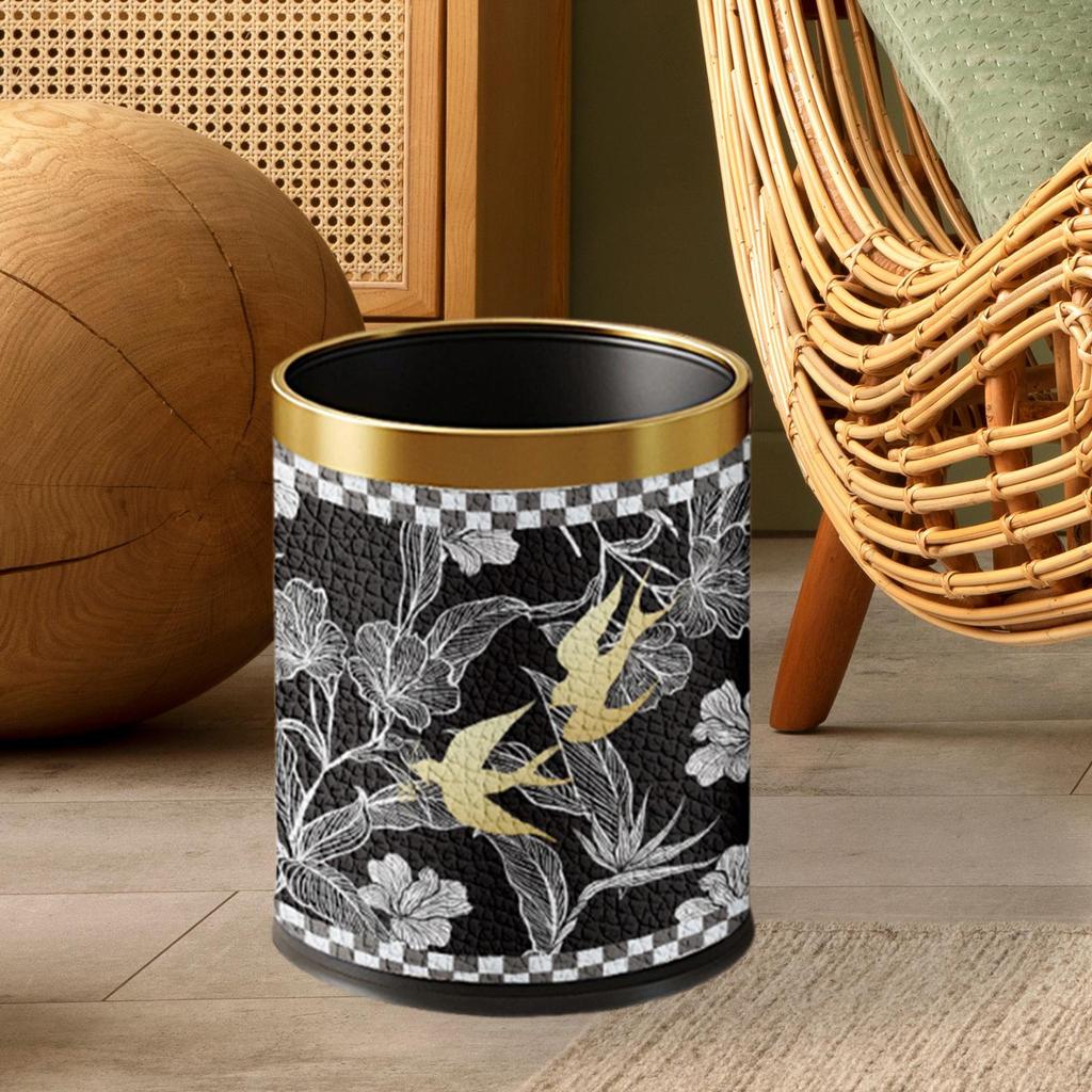 Открытый верх из искусственной кожи мусорный бак для кухни и гостиной