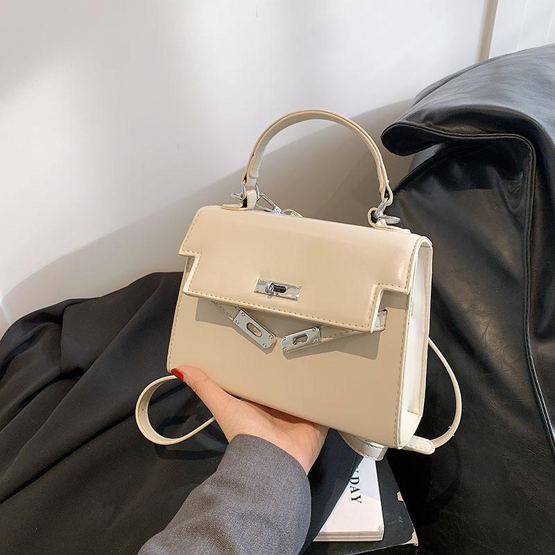Retro Fashion Ladies Handbag 2023 New Autumn And Winter High-end Kelly Small Square Bag Cross-border Trend Khaki Black Yellow Beige
