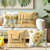 Sunshine-inspired pillow cover: bright sunflowers, smart butterflies and warm family words, sofa cushion cover