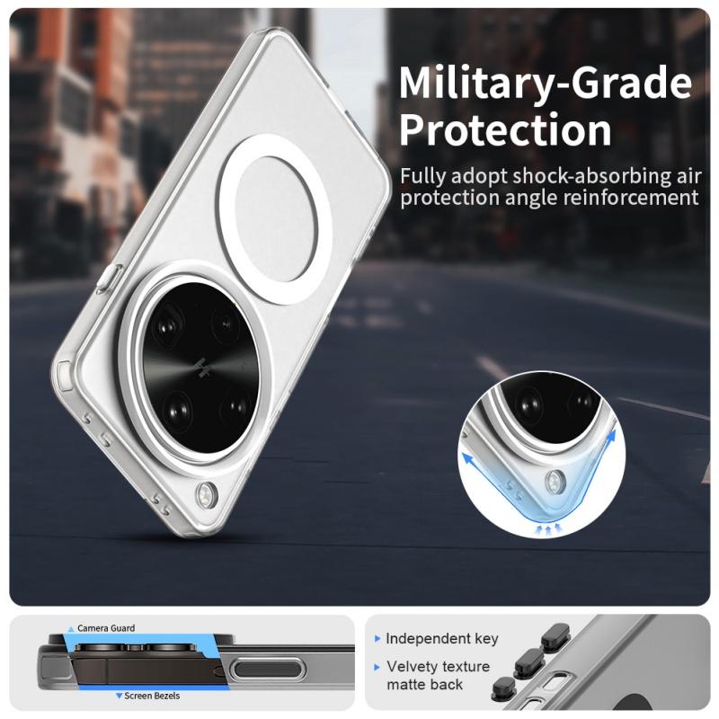 Для чехла-накладки OPPO Find X8 Ultra OPPO Find X8 Ultra Capas Ударопрозрачный Беспроводная зарядка Магнитный Матовый Прозрачный Fundas