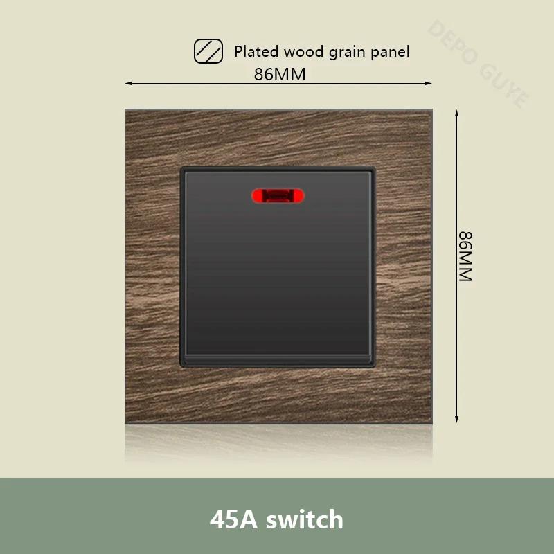 Двойная розетка UK 18W Type-C с функцией быстрой зарядки, универсальная электрическая розетка USB в стиле ретро с отделкой под дерево, электрический настенный выключатель света 220 В