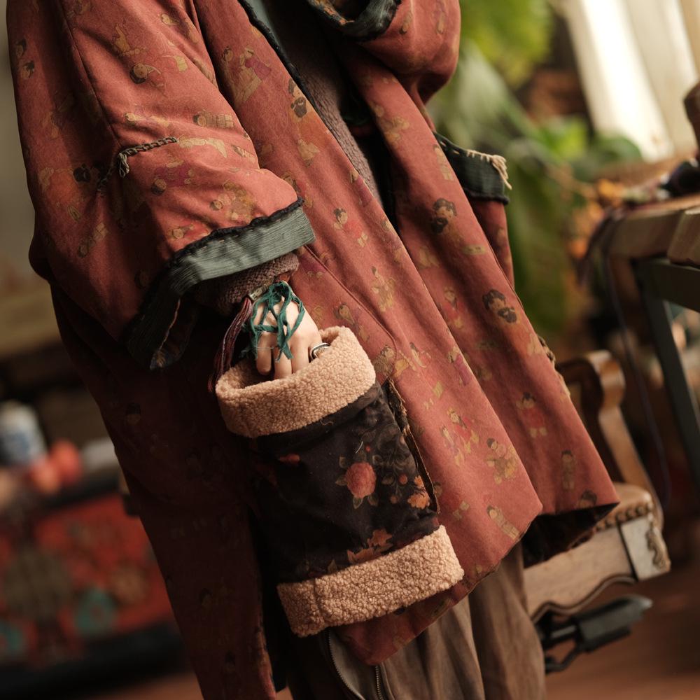 Древняя Грязь Ретро Стеганый Муфта для Рук из Овчины SC078 Фрэн