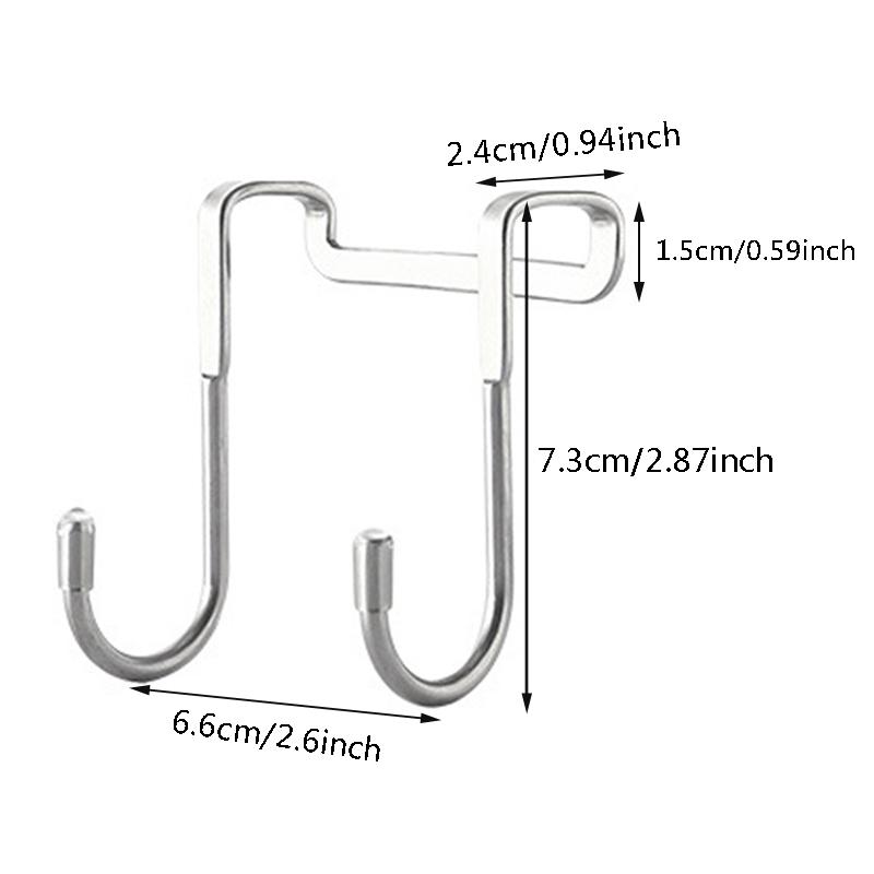 3 шт., крючок для шкафа, двойной S-образный крючок, кухонный металлический, прочный, без перфорации, для задней стенки двери, подвесной органайзер для полотенец