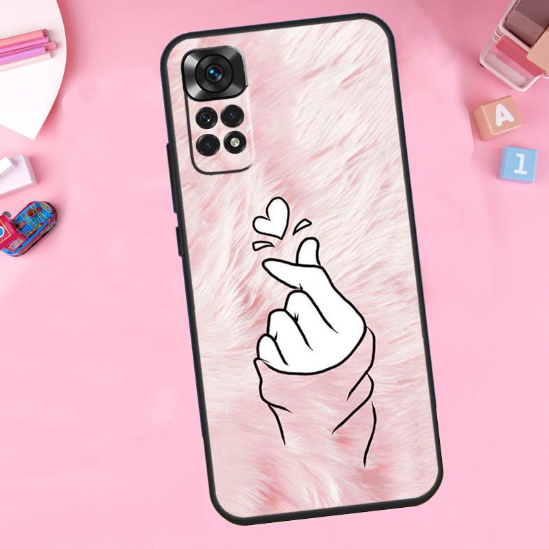 Kpop Hand Finger Heart For Xiaomi Redmi Note 14 13 10 11 12 15 Pro Plus Phone Case For Redmi 15C 13C 12C 10C 14C 15