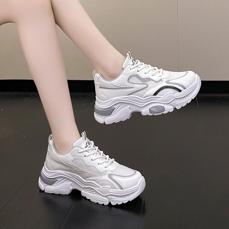 Женские кроссовки «папины» 2025 лето новая платформа-маффин интернет-знаменитость сетчатые туфли модные повседневные спортивные дышащие одинарные туфли