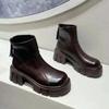 Ботильоны женские на среднем каблуке модная обувь зимние кожаные челси новые для ходьбы спортивный тренд уютные mujer de botas