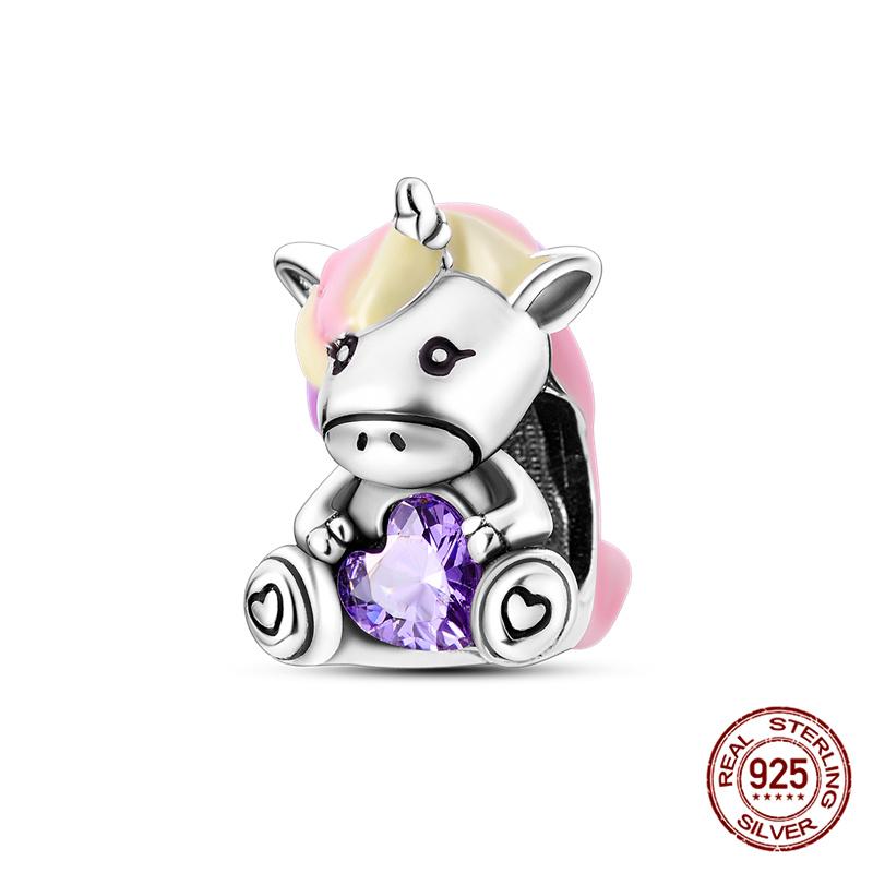 Original Owl Beads 100% 925 Silver Lucky Cat Elephant Charms Fit Original 925 Bracelet DIY Jewelry Making Women's Gift