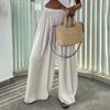 Women Pants Oversize Wide Leg Elastic Waist Casual Trousers Loose Fit Solid Color Thin Long Pants Daily Wear