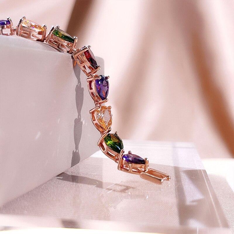 BELLA BOX Роскошные женские браслеты с разноцветными цирконами, ювелирные изделия на годовщину помолвки
