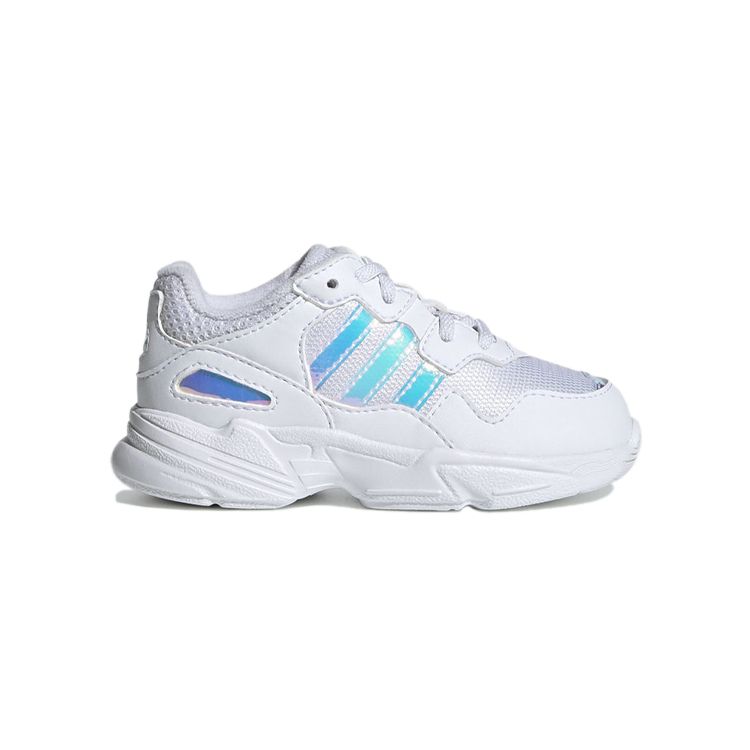 Adidas Originals Yung-96 El I Fabric Breathable Low-Top Walker Shoes Baby Shoes White Blue EE6739