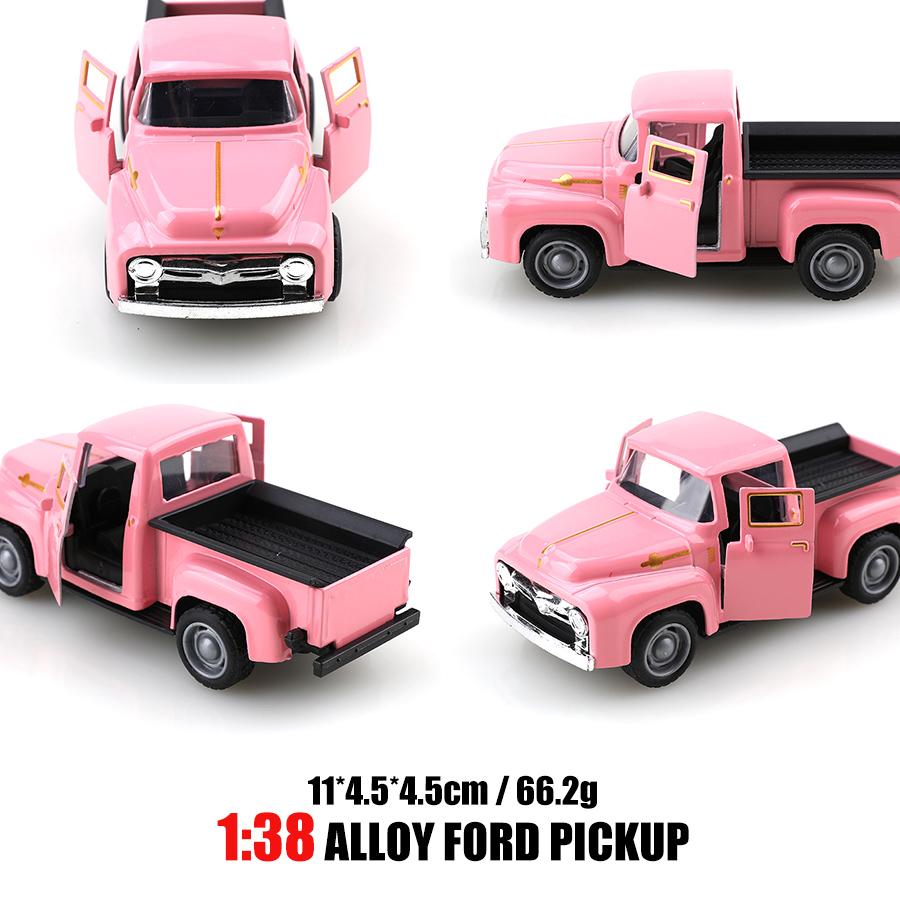 1:38 Classical Retro F100 Pickup, Alloy Model Car, Multiple Color, children metal car, boy's toy gift, car ornaments