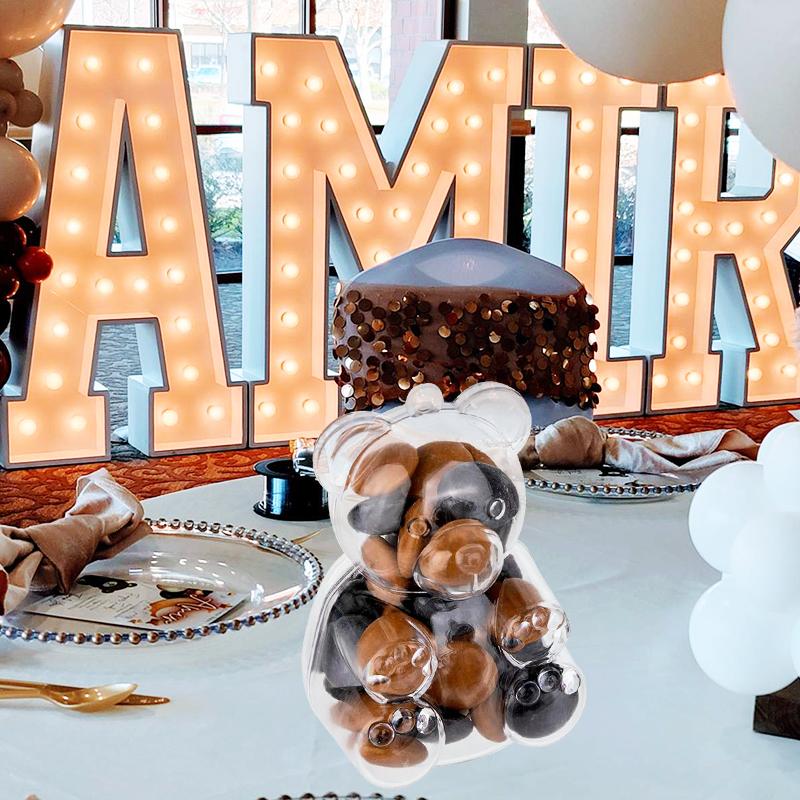 10 шт. коробка для конфет в форме медведя, прозрачная упаковка для ювелирных изделий, подарков, закусок, свадебных подарков, вечеринок, декора, сувениров для детского душа