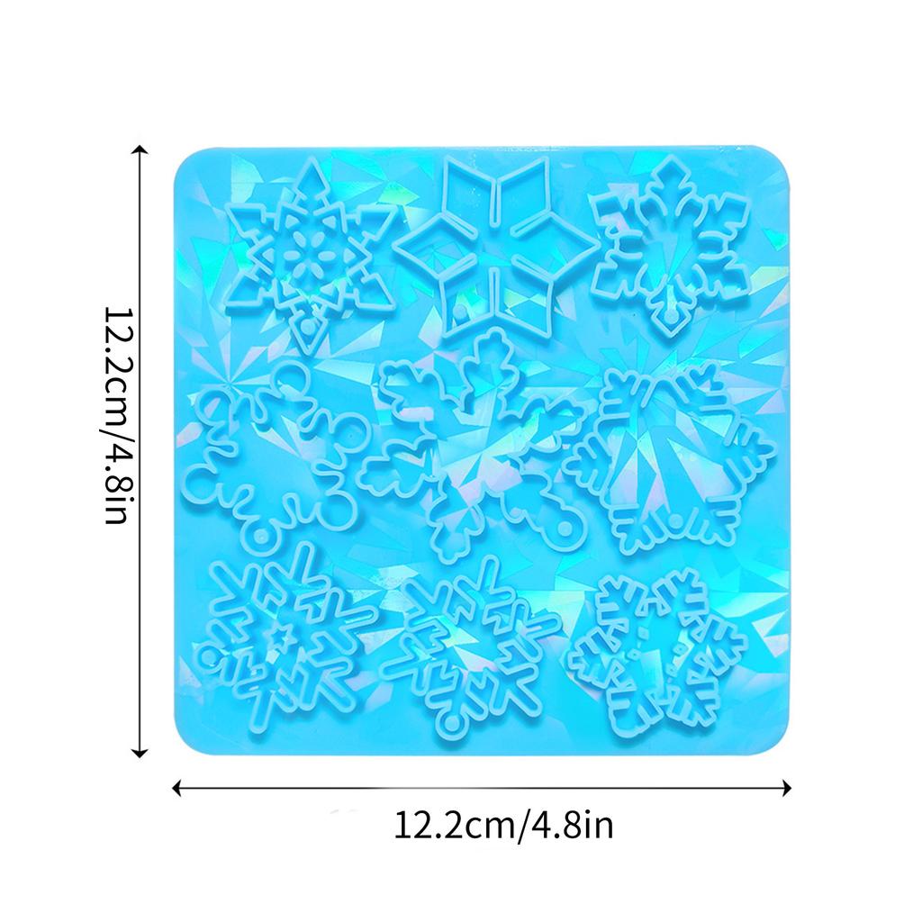 Rainbow Effects Snowflake Pendants Silicone Mold Holographic Christmas Decoration Snowflake Charm Resin Molds DIY Craft