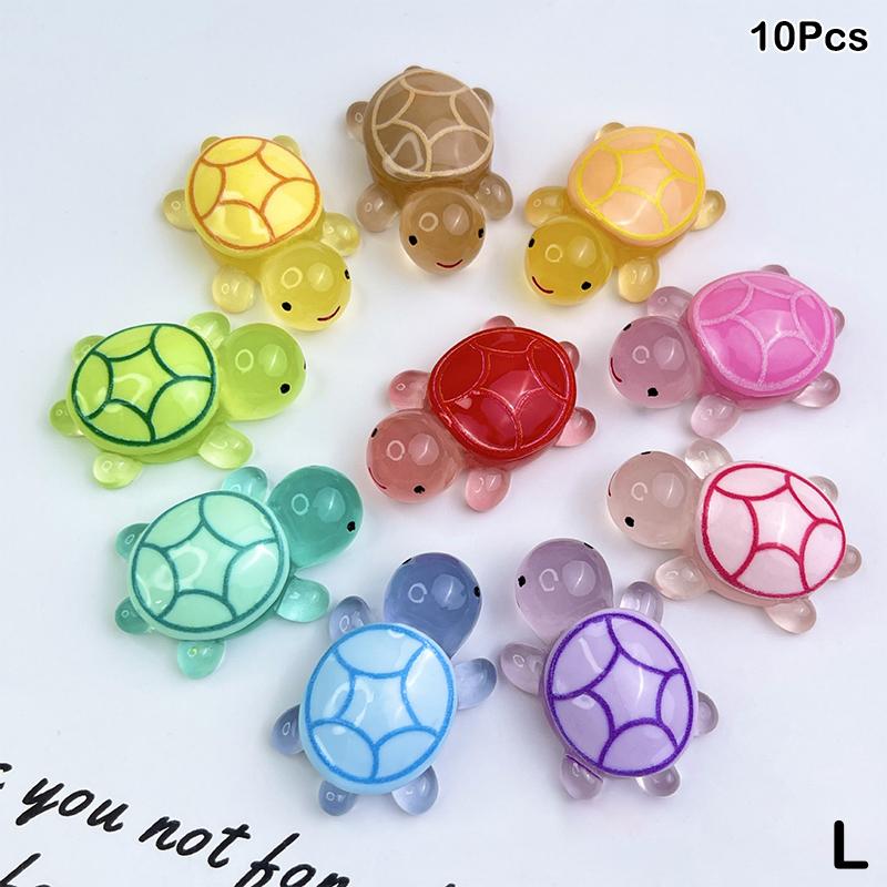 6/10Pcs Mini Luminous Turtle Home Decor Landscaping Resin Crafts Glowing Turtle Garden Fish Tank Miniatures Ornaments Decoration