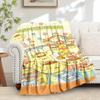 1pc Flannel Pompompurin, Carnival, CuteThrow Blanket, Cartoon Truck Pattern Printed Blanket, Warm Cozy Soft Blanket For Couch Bed Sofa Car O