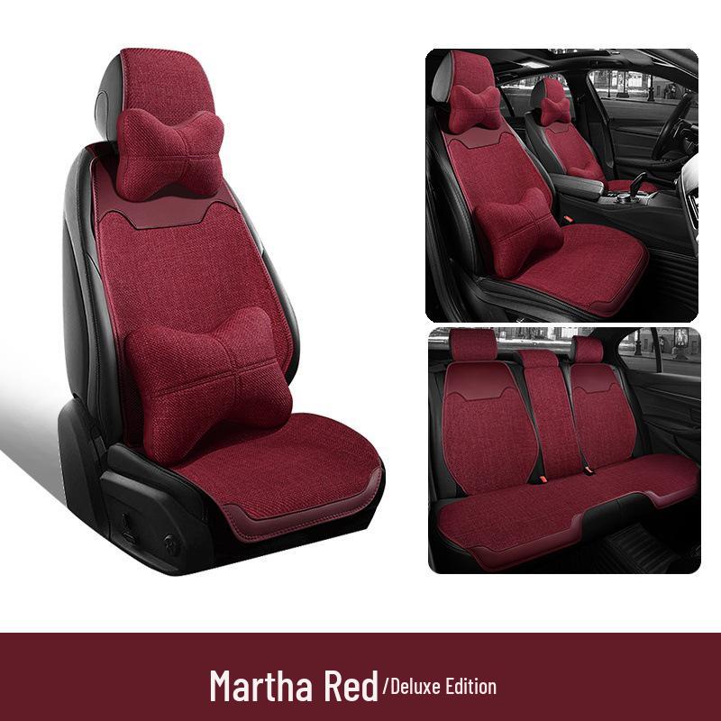 Breathable Linen Seat Covers for Geely Galaxy L7/LT MAX - Asian Games Phantom Design