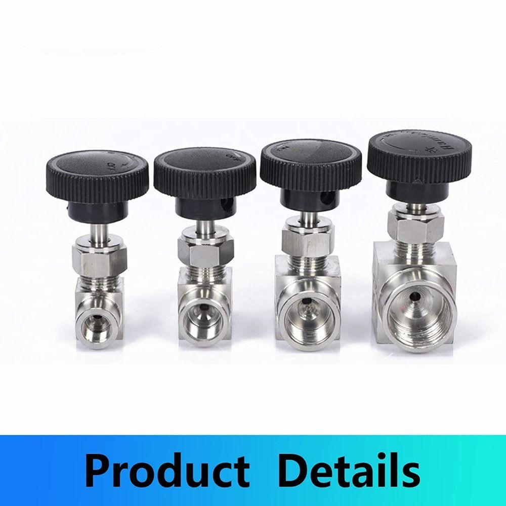 Игольчатый клапан из нержавеющей стали 304 1/4" NPT Запорный трубный фитинг Трубка для воздуха Ручной клапан Вода Газ Масло