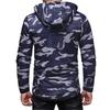 Мужская повседневная камуфляжная спортивная толстовка с длинным рукавом на молнии с капюшоном, куртка, пальто