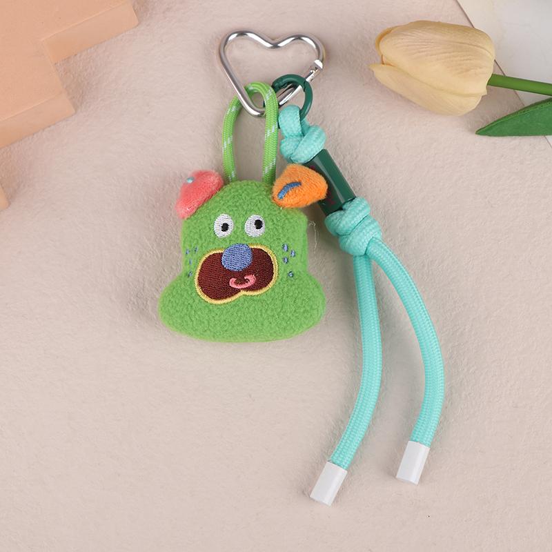 Кавайный брелок для ключей с куклой животного, милый мультяшный брелок с плюшевыми куклами, красочное плетеное веревочное кольцо для ключей, подвеска для сумки, подарки для пары
