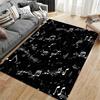 Music Notes Black Pattern Carpet suitable as a non-slip mat for the living room or bedroom sofa