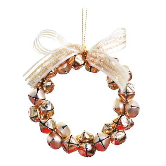 Рождественский венок из колокольчиков, венок из колокольчиков с бантом, маленькая гирлянда из колокольчиков, украшение для рождественского дома, елки