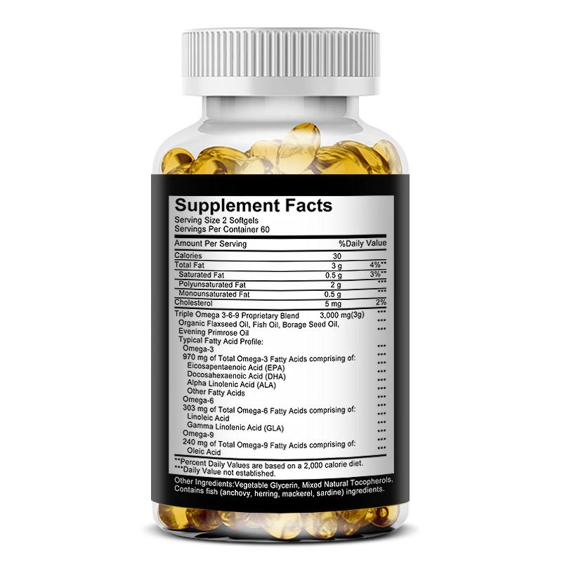 Triple Omega 3-6-9 Complex 120 Softgels Dietary Supplement