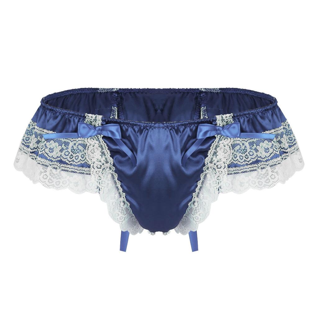 Сексуальные мужские кружевные трусы с открытой попкой, низкие стринги, нижнее белье, трусики