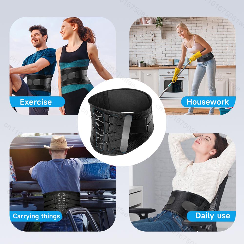 3D Back Braces Lumbar Pad for Relieving Back Pain Sciatica Herniated Disc Back Posture Corrector Spine Support Waist Protector Belt for Men Women
