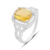 Серебряное кольцо с цитрином nano 3.383ct, вес изделия 3,63 гр (2170471)