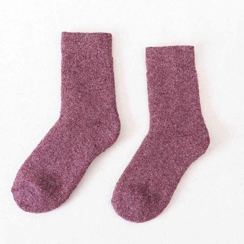 Женские повседневные толстые термоноски Pure Color Thickened Fleece Wool Sock