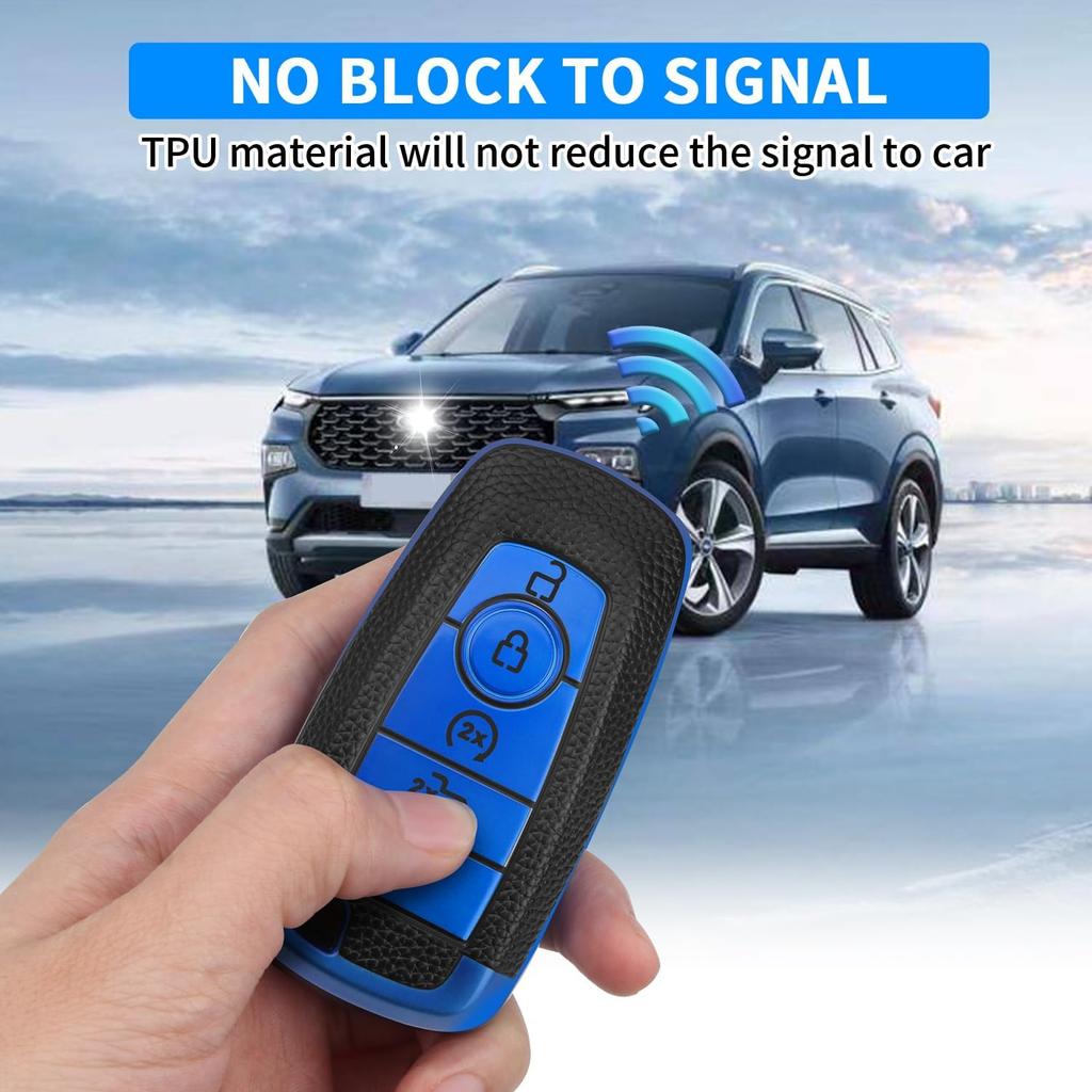 QBUC Чехол для брелока Ford, Чехол для ключа с брелоком для Ford, Полностью защитный чехол-оболочка для брелока автомобиля Mustang Raptor Fusion
