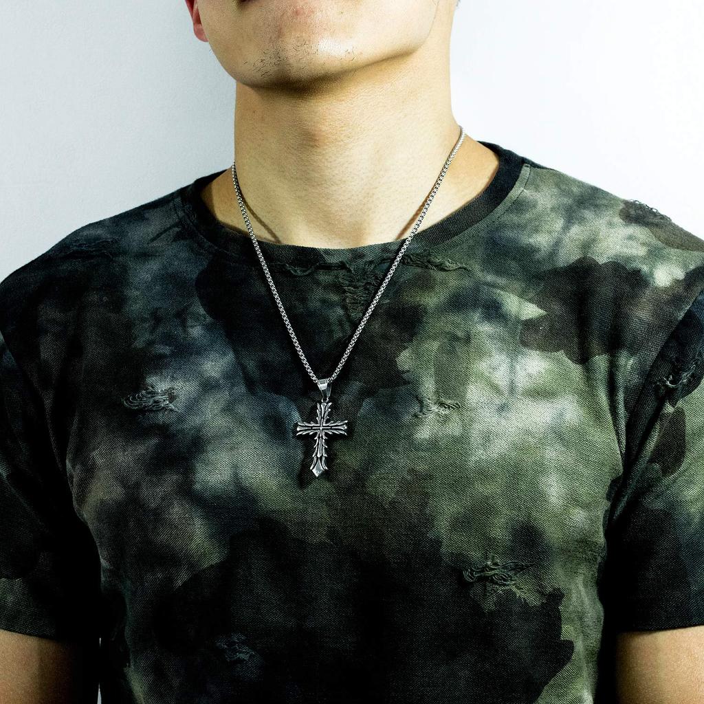 Ювелирный бренд AIKS ожерелье из титана, нержавеющей стали, серебра, Иисуса, креста, распятия, гавайское мужское ожерелье для мужчин