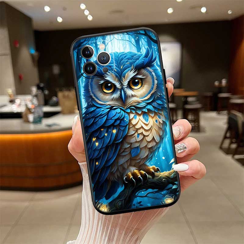 RE16 Cartoon Art Owl Shell Phone Case for Samsung Galaxy Note 10 20 S23 S24 S25 Ultra FE Plus Edge Lite A02S A35 A07 A17