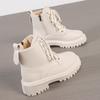 Мода 2024 года, модные зимние женские ботильоны, плюшевые теплые ботинки из искусственной кожи на платформе, женские нескользящие армейские ботинки на толстой подошве, размер плюс 42