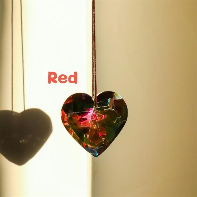 1 шт., хрустальный кулон в форме сердца, автомобильные подвески, люстра, орнамент, освещение, подвеска, аксессуары для рукоделия, хрустальное сердце, призма, ловец солнца, украшение