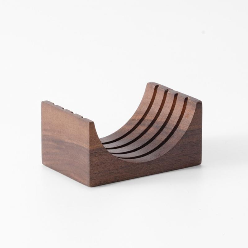 Espresso-Puck Screen Walnut-Stand Coffee Reusable Filter for Espresso-Portafilter Holder Wooden-Stand for 51/53/58mm
