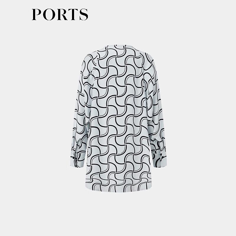 PORTS Women's Phantom Blue Print Silk Shirt