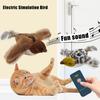 Cat Toy USB Rechargeable Electric Simulation Bird with Catnip Plush Flying Bird with Lifelike Chirping for Kitty Exercise