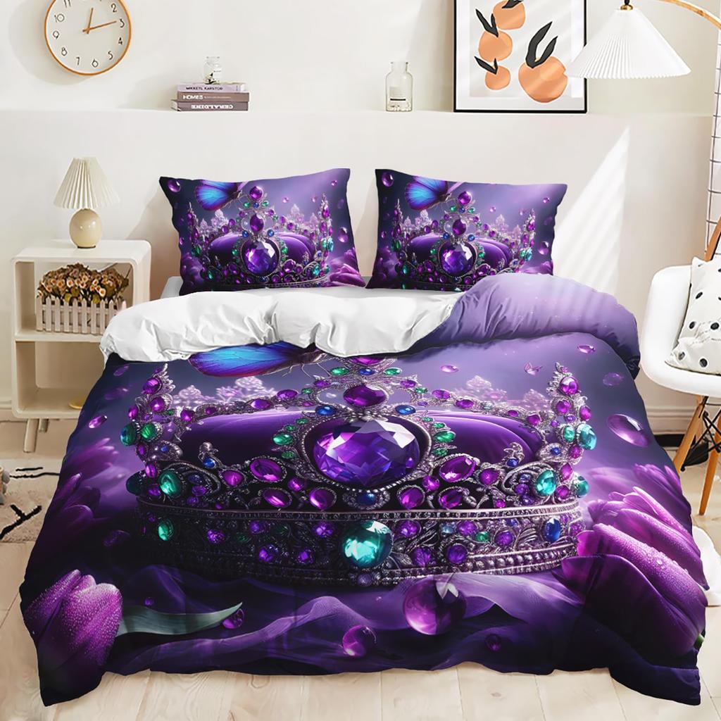 Luxury Shining Diamond Duvet Covers For Kids Boys Girls Lightweight Quilt Covers Jewelry Bedding Sets Bling Party Bedroom Decor